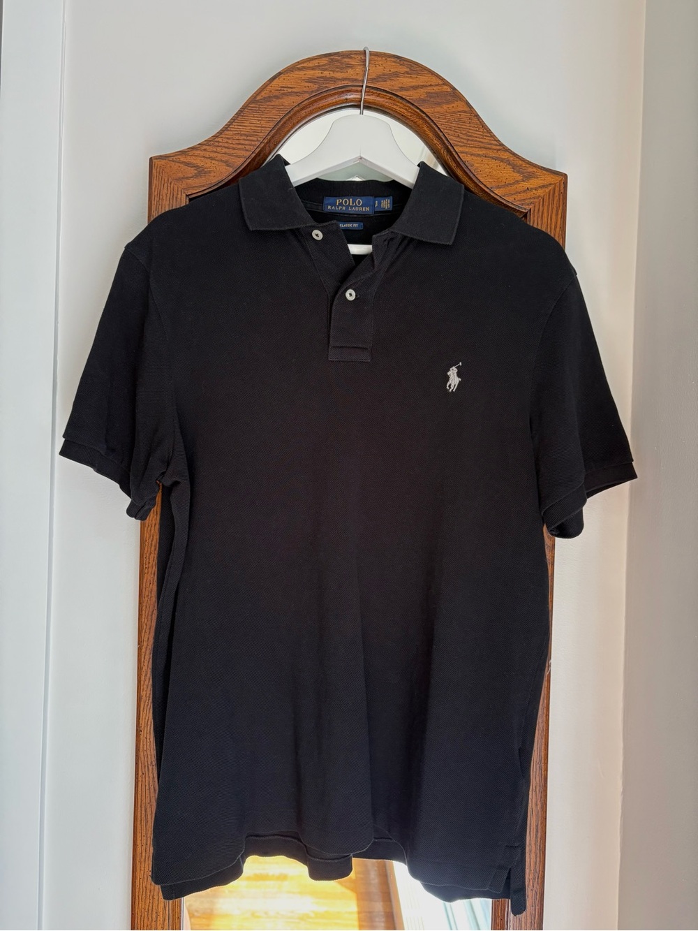 Polo by Ralph Lauren Black Short-Sleeve Cotton Knit Polo Top